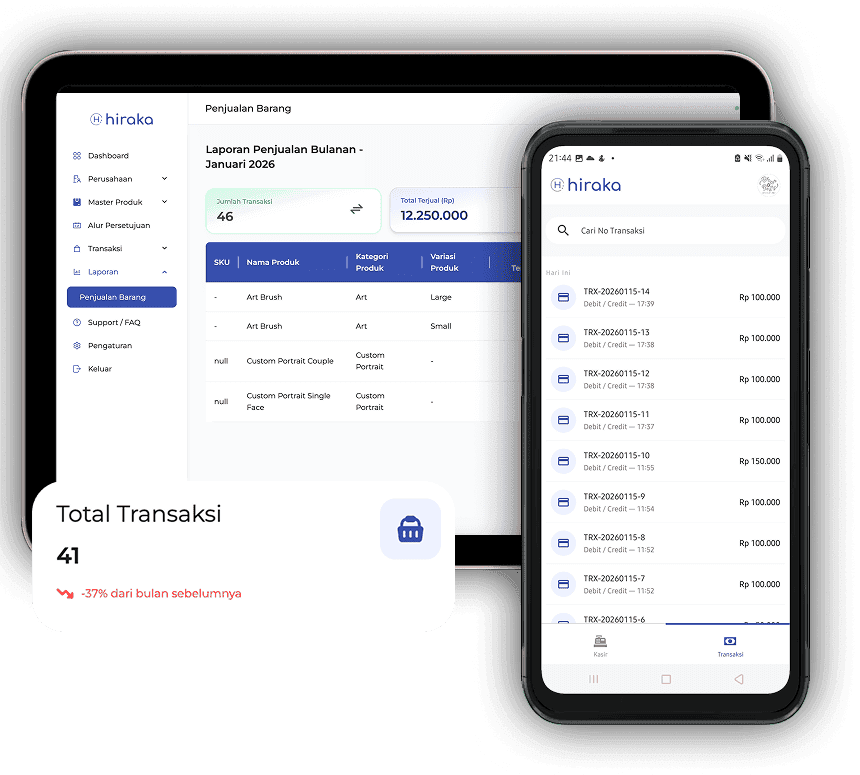 Hiraka POS dashboard for multi-business management